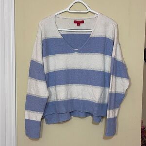Jennifer Lopez Blue and White Striped Sweater